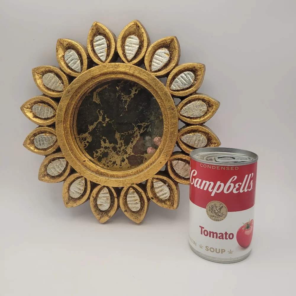 Gold and Silver Sunburst Wall Mirror